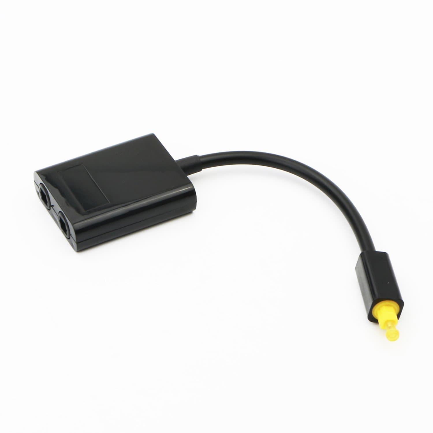 Black Digital Toslink Optical Fiber Audio Cable Cord Adapter 1 to 2 Splitter