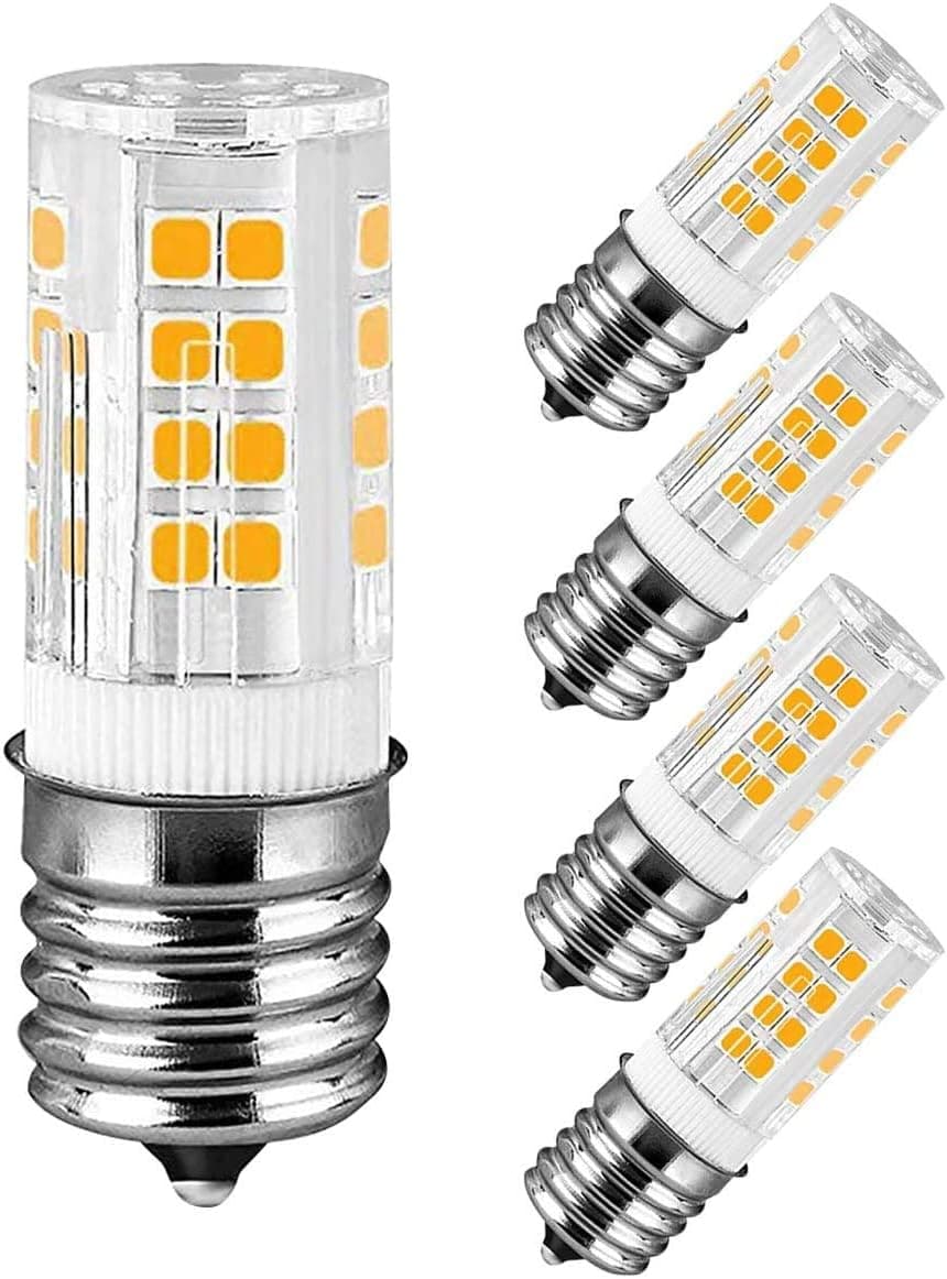 WEAPRIL E17 LED Bulb Microwave Oven Appliance Light Bulb Intermediate Base Bulb 4W (40W Halogen Bulb Equivalent) Warm White 3000K Non-Dimmable 110 v-130v (Pack of 4)