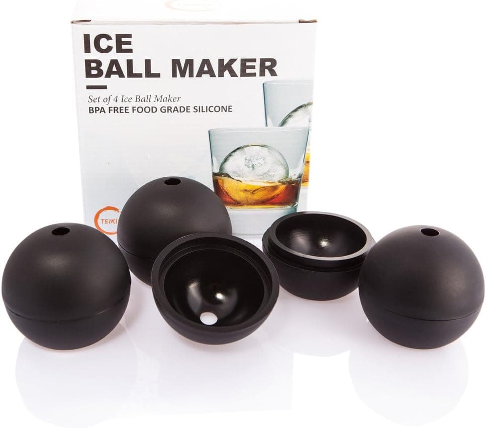 TeiKis Ice Ball Maker, 2.5-inch Diameter, Pack of 4