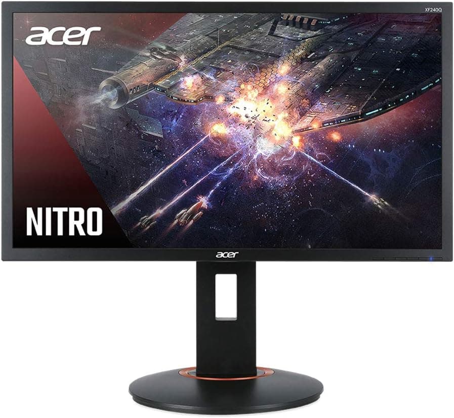Acer Nitro XFA240Q Sbiipr 23.6” FHD (1920 x 1080) Gaming Monitor with AMD RADEON FreeSync Technology, 1ms (G to G), Up to 165Hz, (1 x Display Port & 2 x HDMI 2.0 Ports), Black