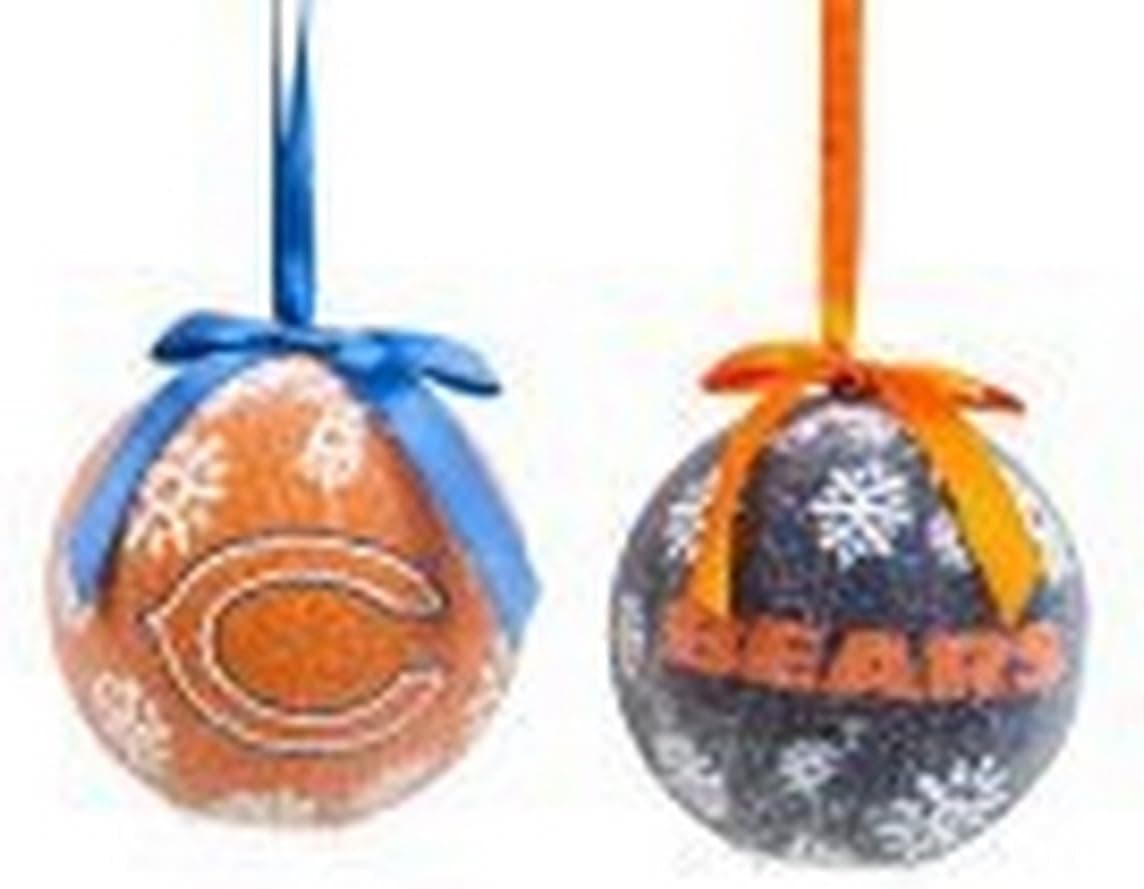 Team Sports America NFL Licensed LED Light-up Ornament Set of 2 (Bears)