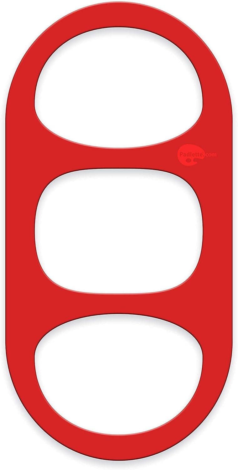 Padlette Tablet Handle, Holder, Grip for iPad Kindle Fire HD Surface Galaxy Tab and Compatible with Any Tablet with a Display from 8 inches to 11 inches (Mid-Size D3 Red)