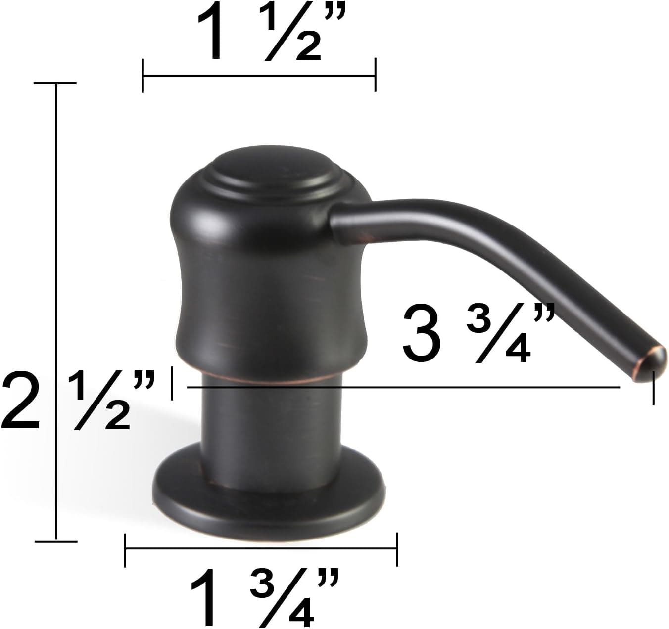 Decor Star® SD-001-TO Kitchen Bathroom Sink Deck Mount Soap or Lotion Pump Dispenser Oil Rubbed Bronze