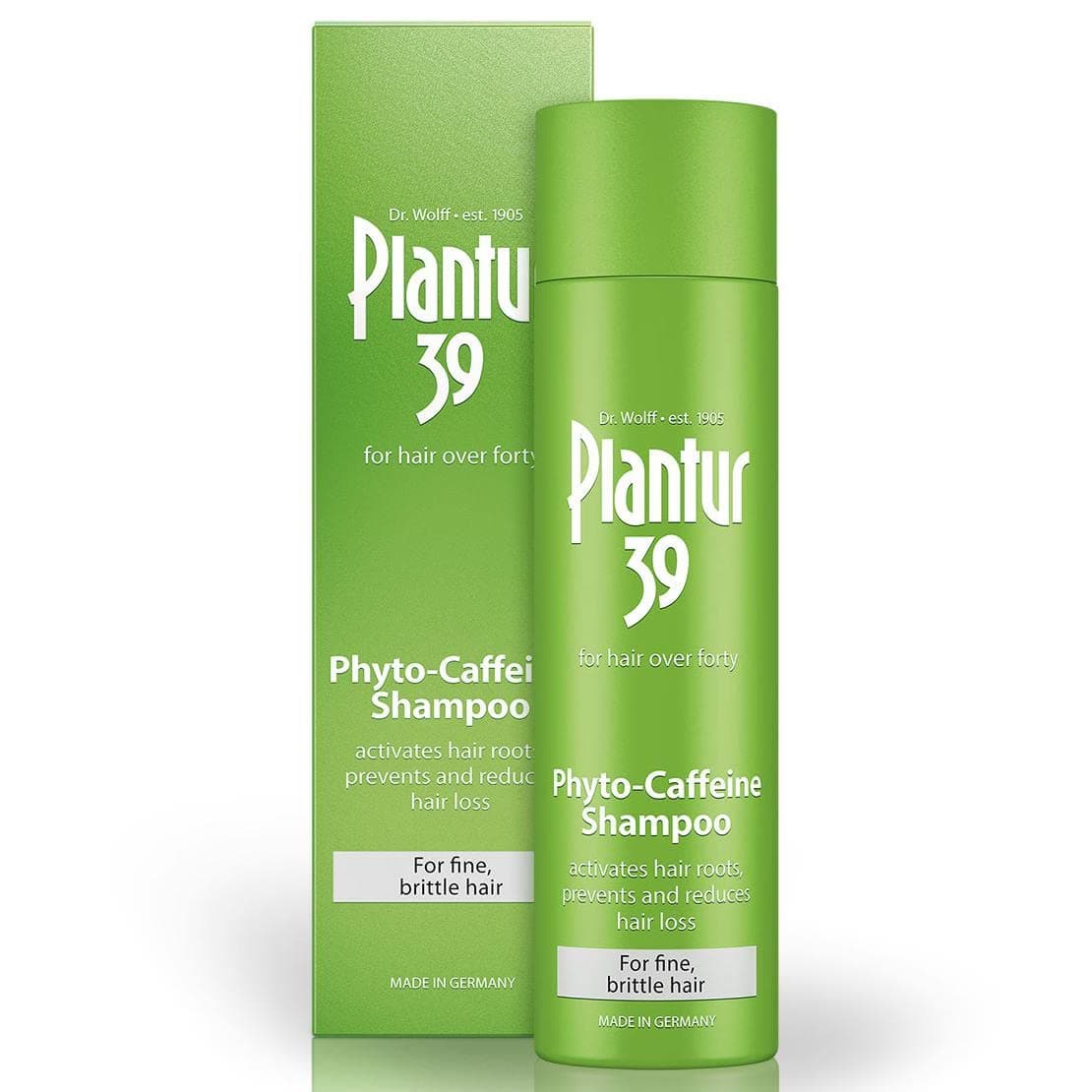 Plantur 39 Phyto Caffeine Women's Nourishing Shampoo, 8.45 Fl Oz, for Fine, Thinning Hair, Natural Hair Growth Shampoo, Niacin, Zinc, White Tea Extract