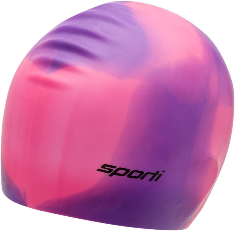 Sporti Women's Long Hair Silicone Swim Cap (Pink/Purple)