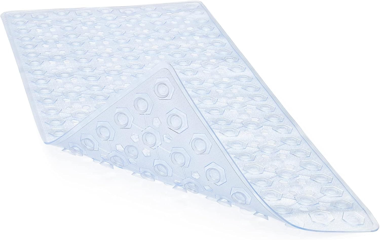 Titanker Bath Mat for Tub, Bath Mats for Bathroom Non-Slip 35.5x16 Inch, Bath Tub Mat Non-Slip with Suctions Cups and Drain Hole, Machine Washable, Clear