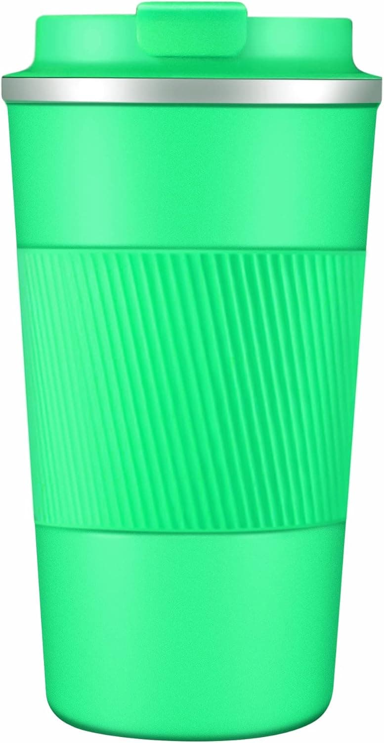 Coffee Travel Mug, 14OZ Double Walled Insulated Vacuum Coffee Tumbler With Leakproof Flip Insulated Coffee Mug, For Hot And Cold Water Coffee And Tea In Travel Car Office School Camping (Light Green)