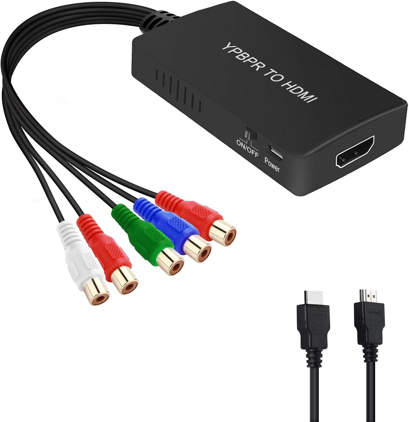 TaiHuai Component to HDMI Converter,YPbPr to HDMI Adapter, Supports 1080P Video Audio Converter Adapter for DVD PSP Xbox PS2 N64 to HDTV Monitor and Projector