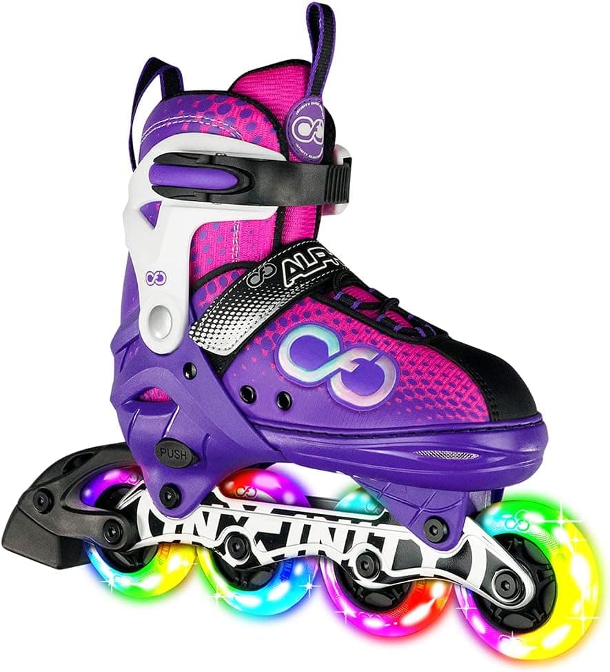 Crazy Skates Alpha Adjustable Inline Skates with Light Up Wheels - Available in Two Colors