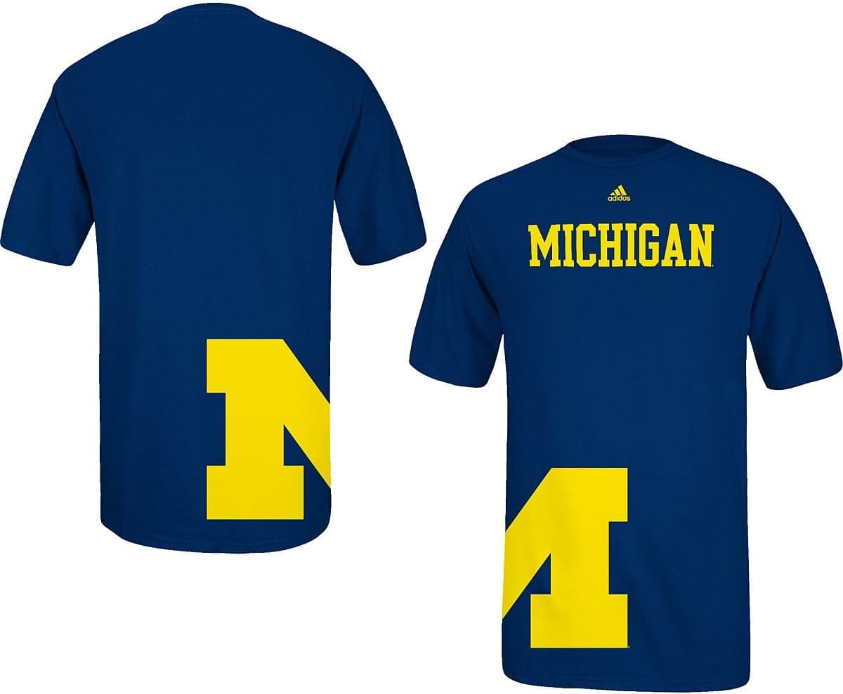 Michigan Wolverines Adidas Men's Blue Getting Big NCAA T-Shirt