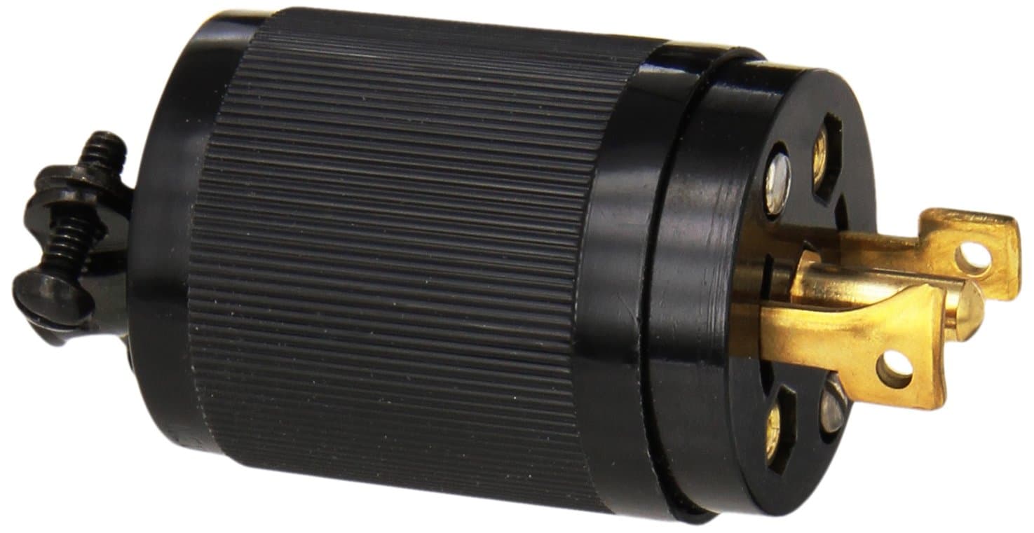 Hubbell Wiring Device-Kellems Locking Plug, Std, 15 A, Ml-3P, Black (HBL7485)
