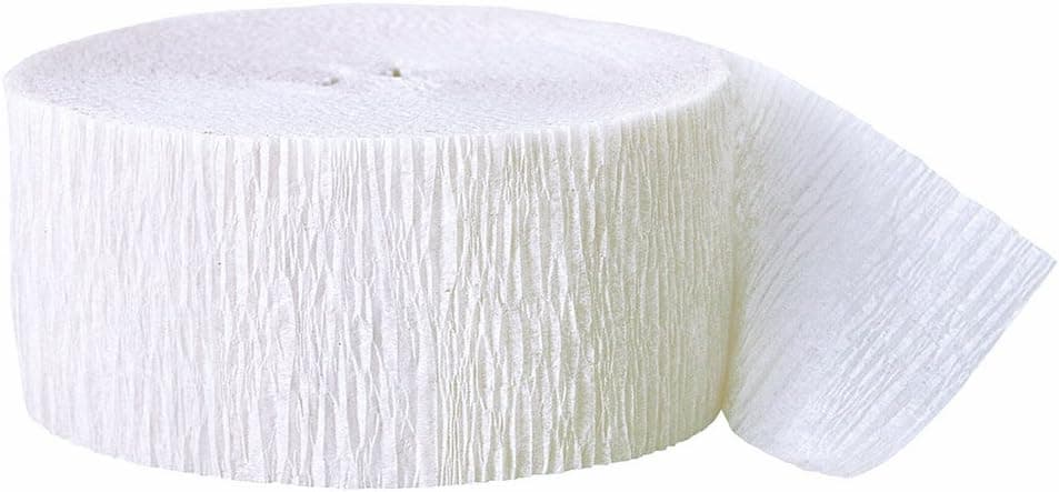 500ft White Crepe Paper Streamers