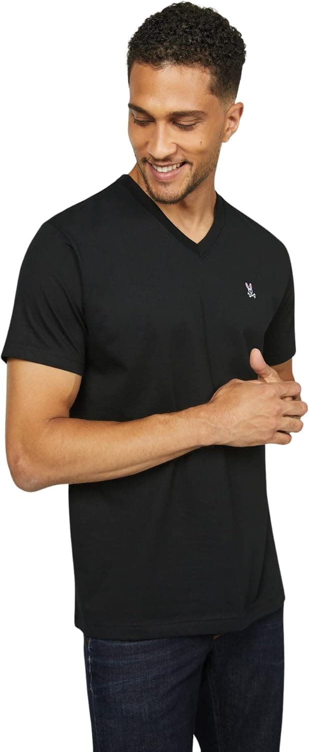 Psycho Bunny Men's Regular Fit Short Sleeve V Neck T-Shirt