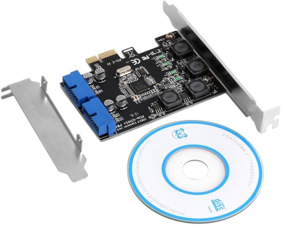 MEXUD-PCI Express 2 Port 19Pin USB 3.0 Card PCI-e to Internal 20Pin Male Ports Adapter