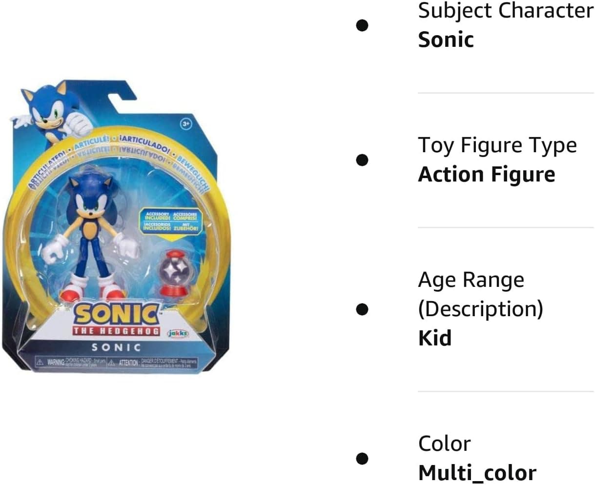 Sonic The Hedgehog 4" Articulated Action Figure Collection (Choose Figure) (Sonic)