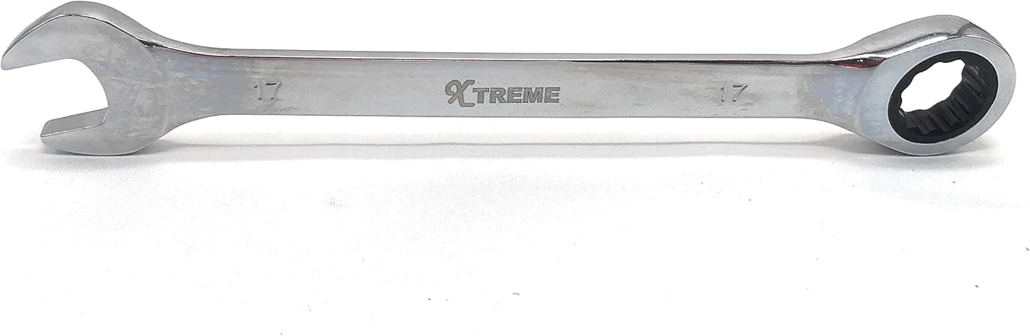 Xtreme Tight Spot Ratchet Wrench with 5° Movement and Hardened, Polished Steel for Projects with Metric Tight Spaces (17mm)