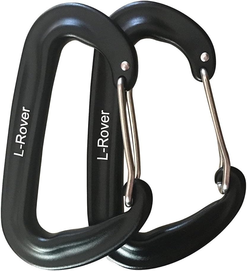 L-Rover Carabiner,12KN Lightweight Heavy Duty Carabiner Clips,Aluminium Wiregate Caribeaners for Hammocks,Camping, Key Chains, Outdoor and Gym etc,Hiking & Utility