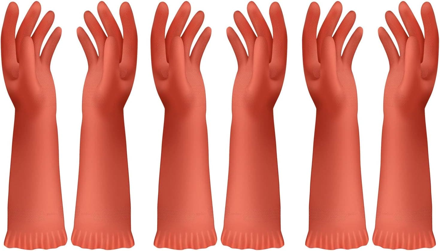 MR.SIGA Reusable Dish Washing Gloves, Household Cleaning Gloves for Kitchen Bathroom, Size Medium, 3 Pairs