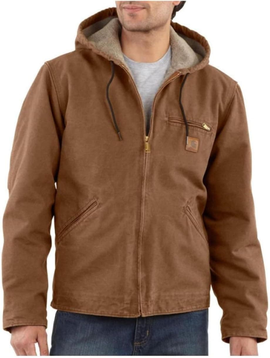 Carhartt Men's Big & Tall Sherpa Lined Sandstone Sierra Jacket J141