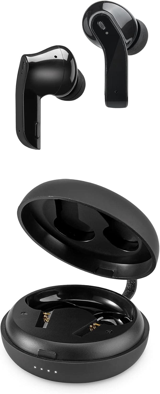 iLive Truly Wire-Free Earbuds with Active Noise Canceling, Charging Case, Includes 3 Set of Ear Tips, Black (IAEBT600B)