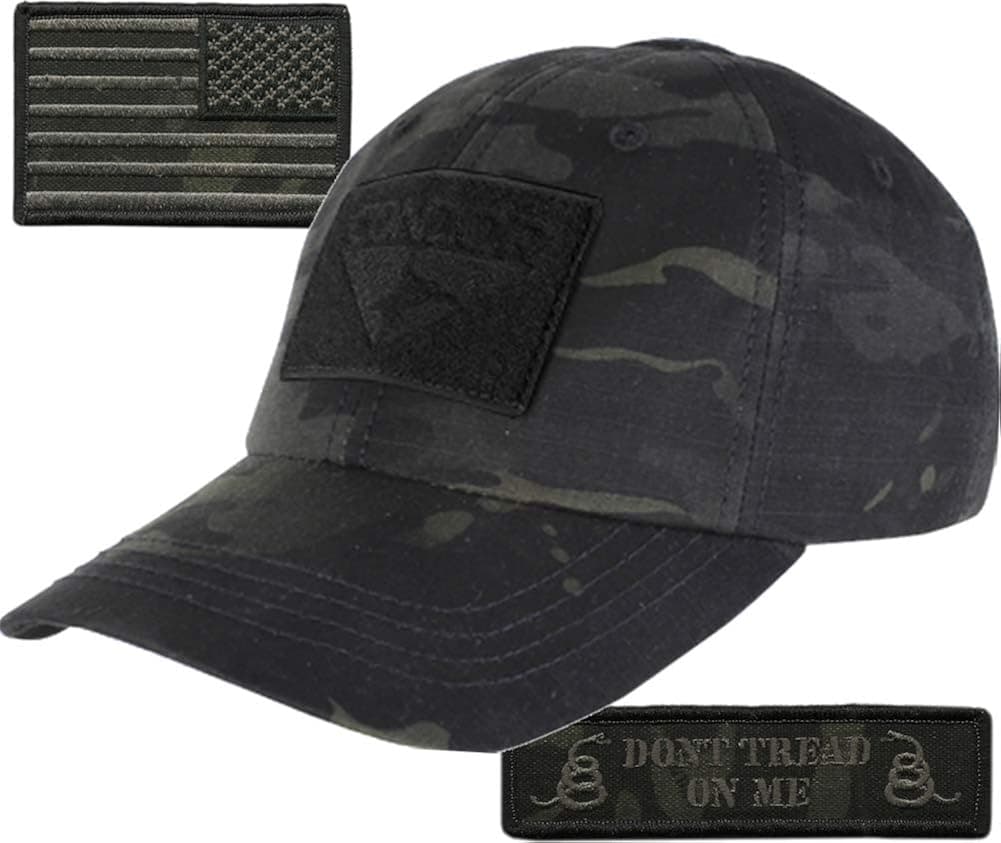 Condor Multicam-Black Tactical Patch & Hat Bundle (2 Patches + Hat)