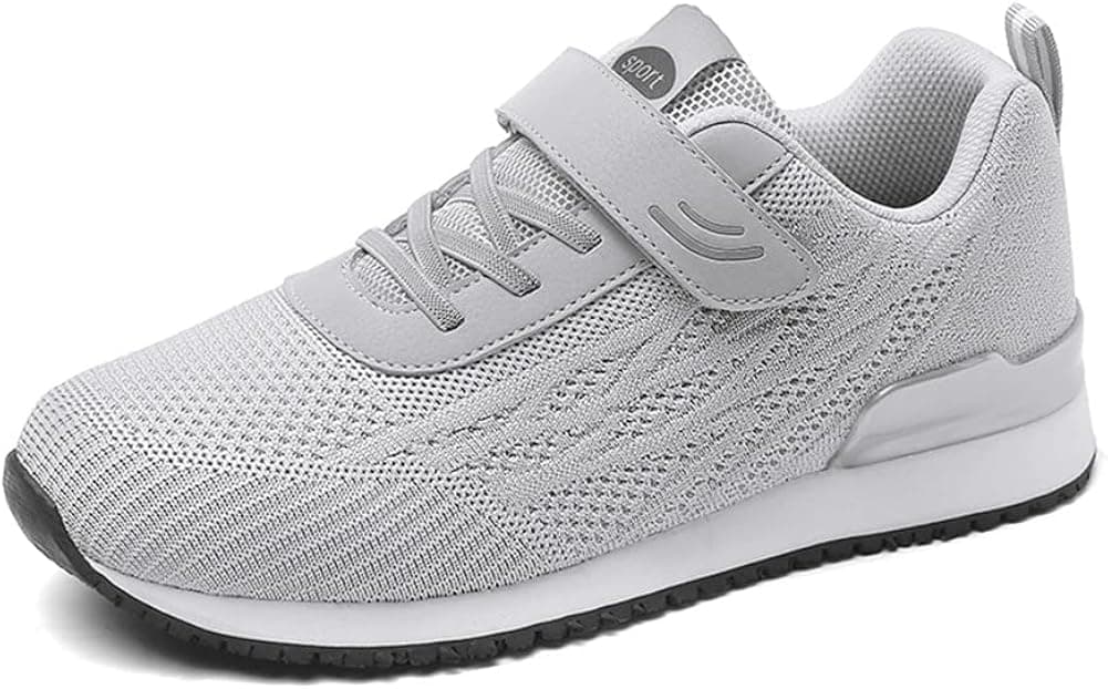LEADER SHOW Men's Casual Elderly Safety Walking Shoes Light Weight Strap Comfort Sneakers