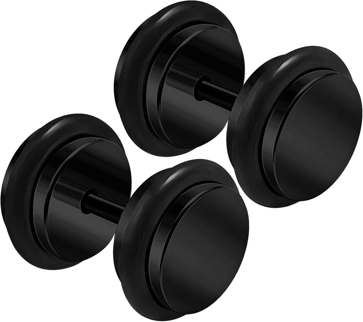 BanaVega 2PCS Stainless Steel 16g 1.2mm Black O-Rings Cheater Plug Earring Illusion Gauge Ear Lobe Piercing Jewelry See More Sizes