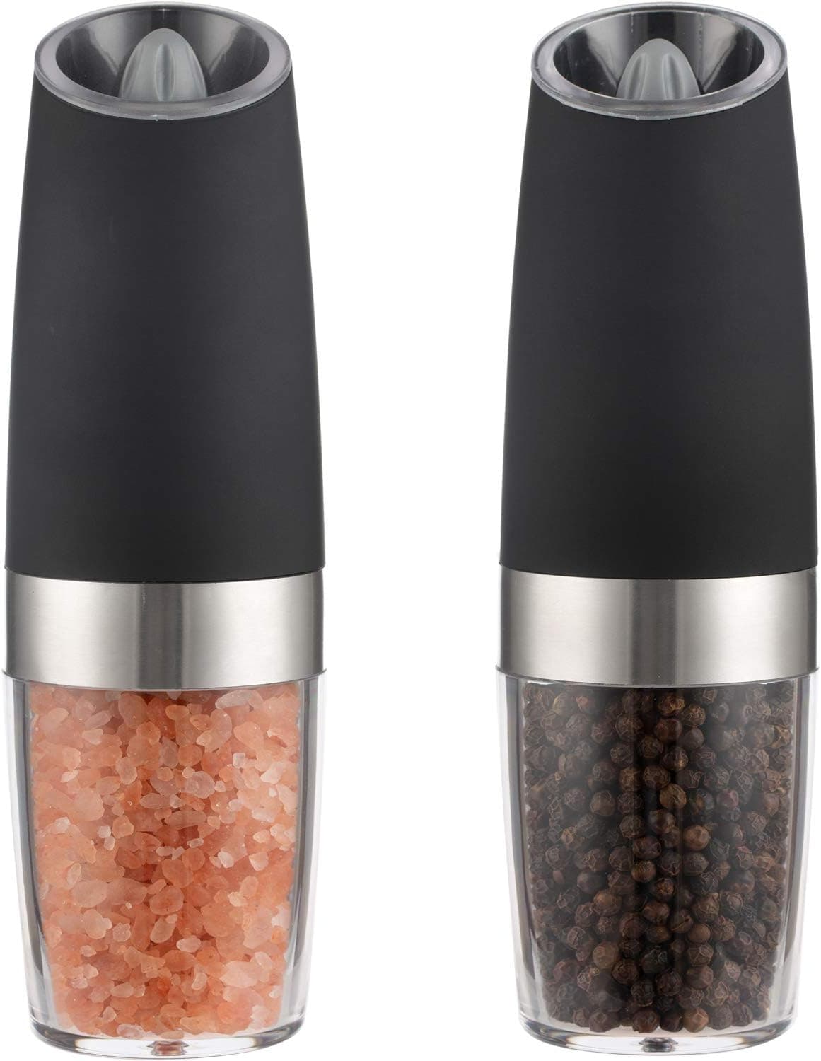 St.Yent Electirc Salt and Pepper Grinder 2Pcs Set Stainless Steel Salt or Pepper Grinder Great Gift Set-with Brush