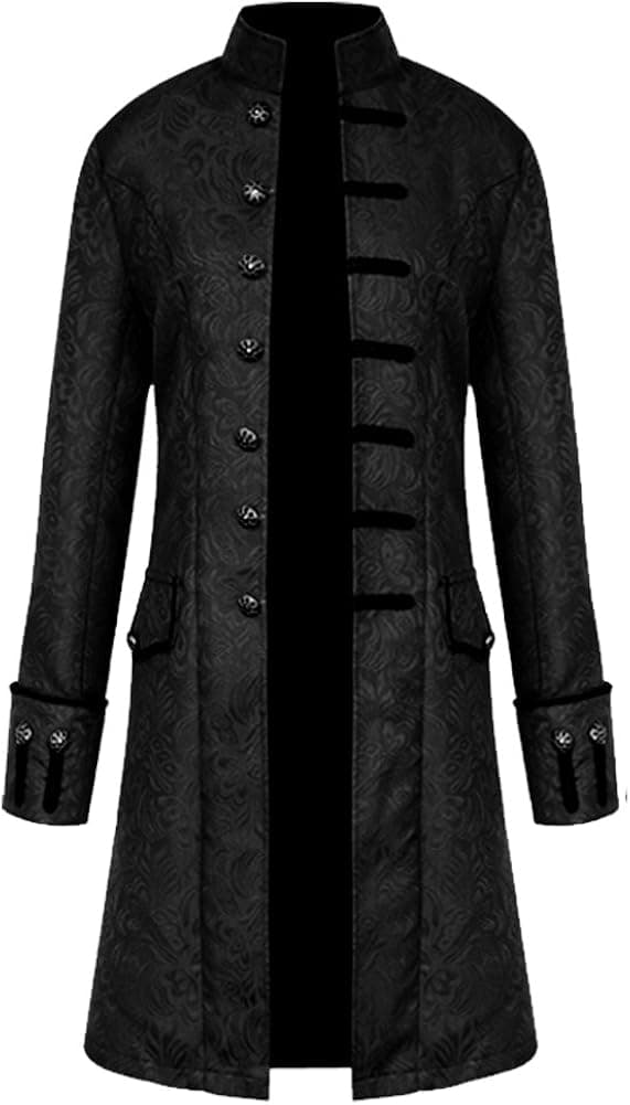 H&ZY Men Steampunk Vintage Jacket Halloween Costume Retro Gothic Victorian Frock Coat Uniform