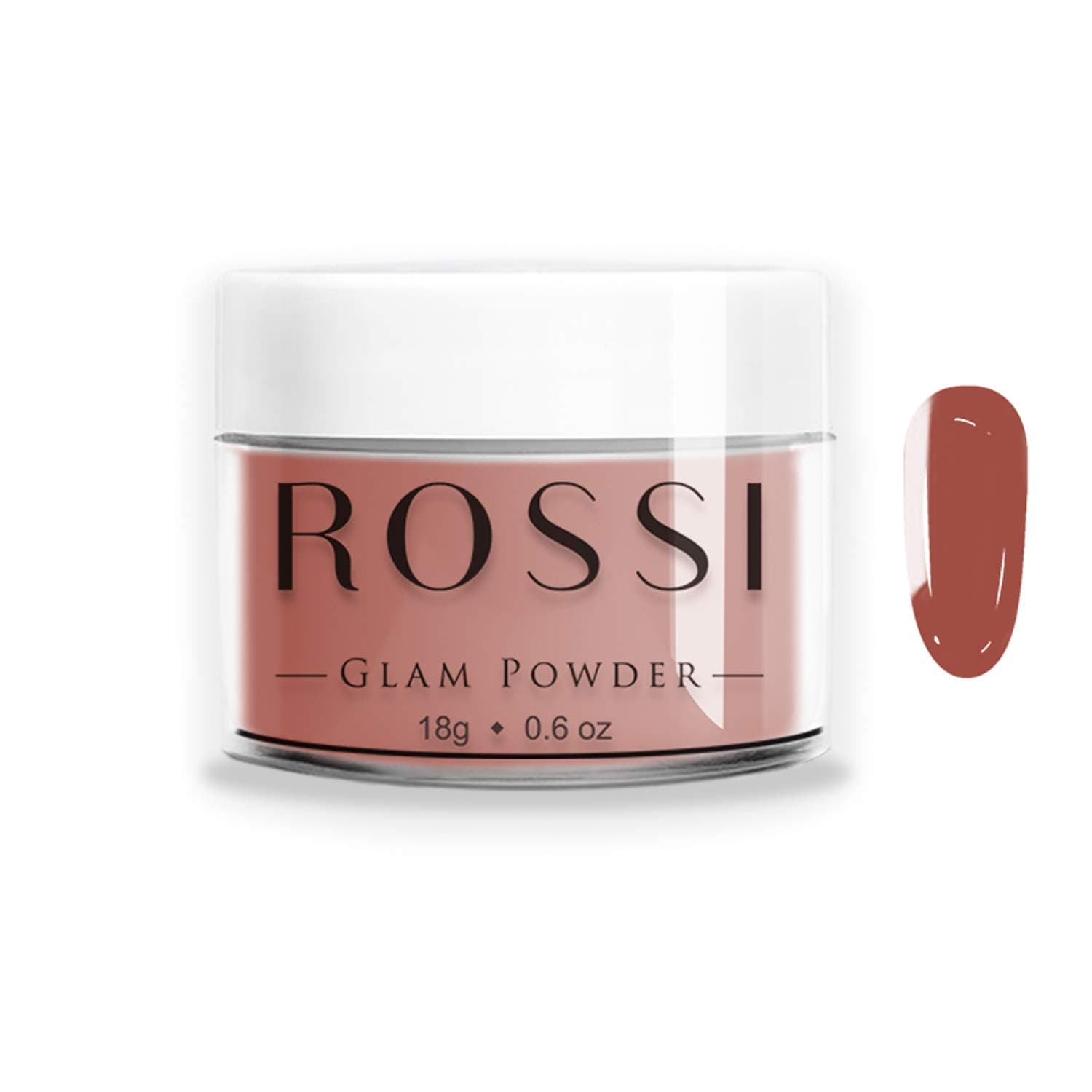 ROSSI Nails Glam Dip Powder 0.6 oz | French Nail Manicure Acrylic Art | Starter and Professional | Colorful Dipping Powder | Calcium and Vitamin E Fortified (DP713 Chocolate Fudge)