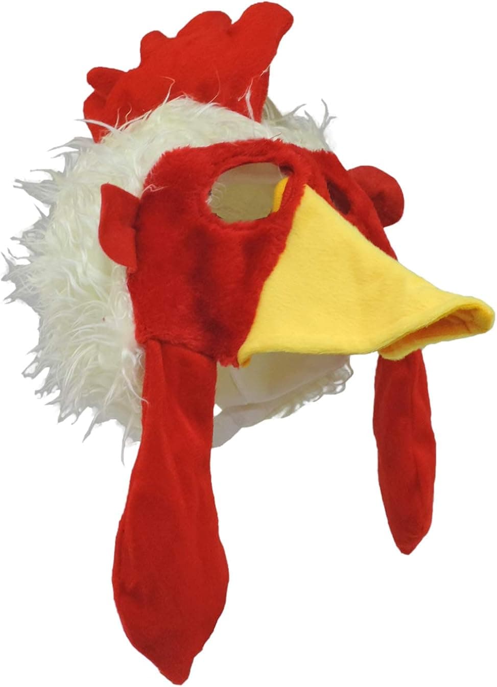 Jacobson Hat Company Chicken Rooster Plush Mask Hat, Red, Size Large