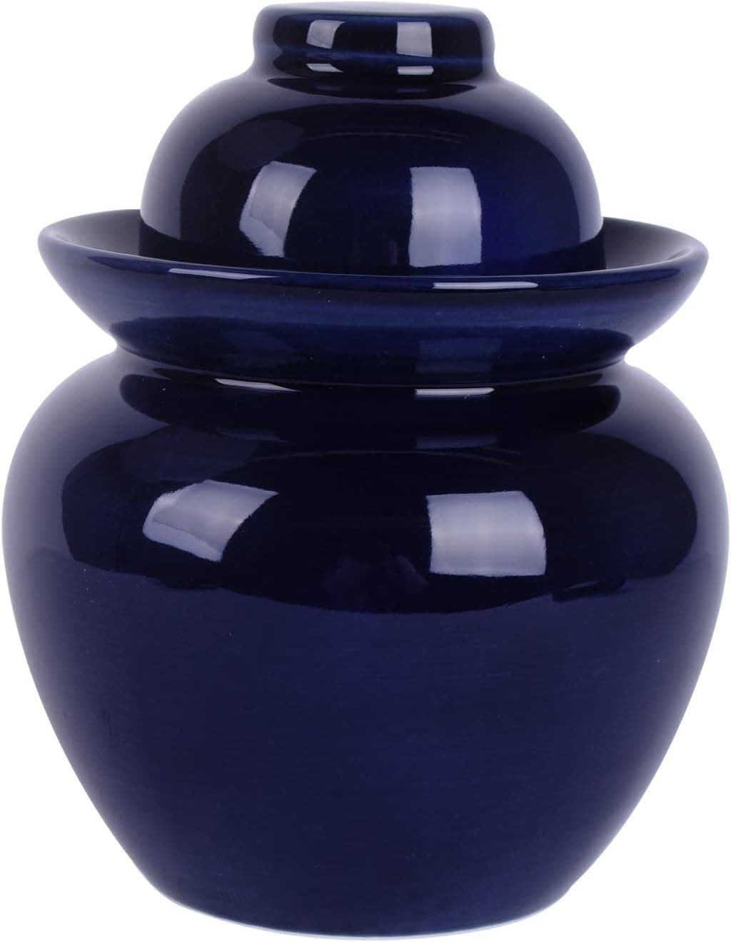Vencer Ceramic Fermentation Crock,Sauerkraut Crock,Fermentation Jar,1.75 Liter With Lid,Ceramics Fermentation Tank for Fermenting or Pickling Pickles,Sauerkraut,Kimchi,Vegetables,Kombucha,Dark Blue,VHF-003D