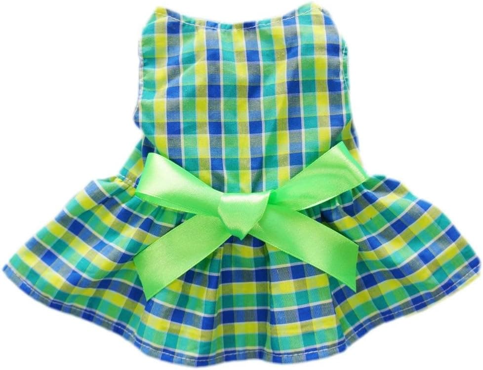 Fitwarm Casual Plaid Dog Dress Dog Clothes Cozy Dog Shirt Pet Dress, Large