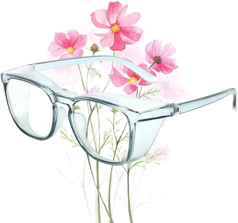 Dollger Safety Glasses Goggles women men saftey Anti Fog Clear Eye Protective Goggles Protection Safety Glasses Transparent Blue