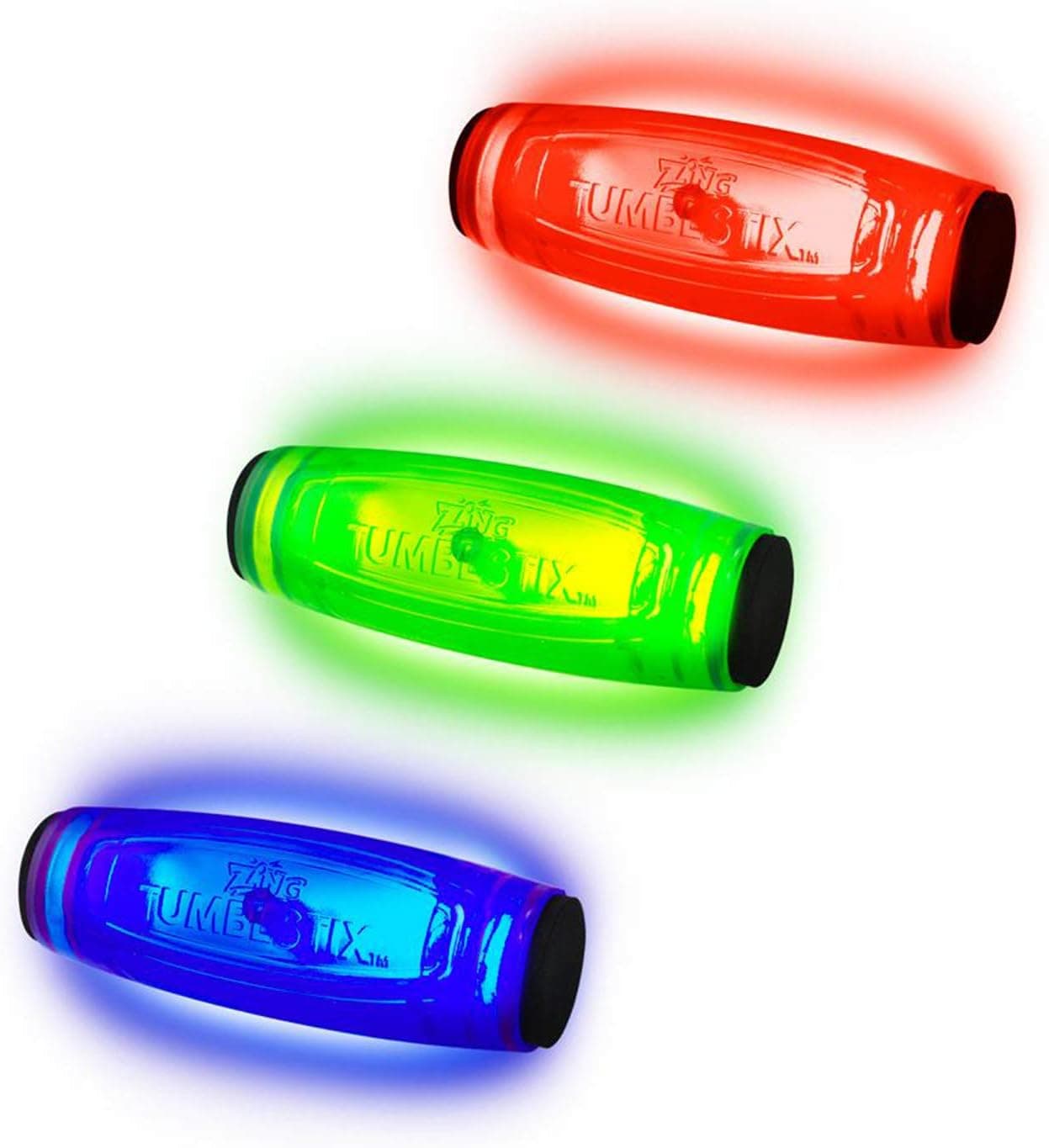 Zing 3 x Tumblstix Fidget Stick, Red/Blue/Green, 3.5" x 1"