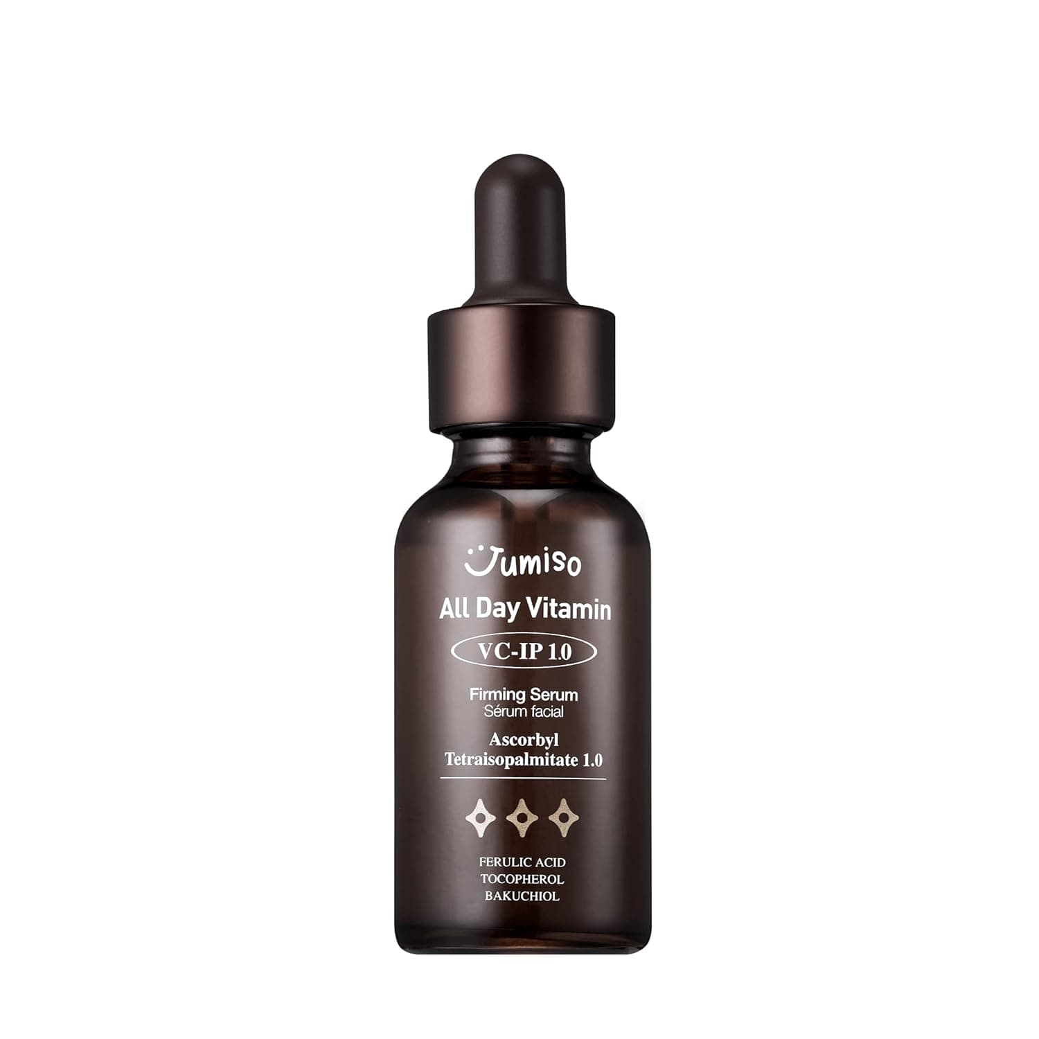 Jumiso All Day Vitamin VC-IP 1.0 Firming Serum | Ascorbyl Tetraisopalmitate (Vitamin C), Bakuchiol, Ferulic Acid, Tocopherol | Vitamin C Serum for Collagen boost, Fine lines, Anti Aging | fragrance-free, parabens-free | 1.01 fl oz, 30 ml