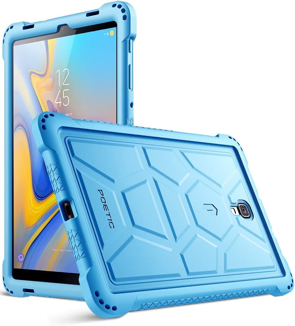 Galaxy Tab A 10.5 Case, Poetic TurtleSkin Series [Corner/Bumper Protection][Bottom Air Vents] Protective Silicone Case for Samsung Galaxy Tab A 10.5 (SM-T590/T595) - Blue