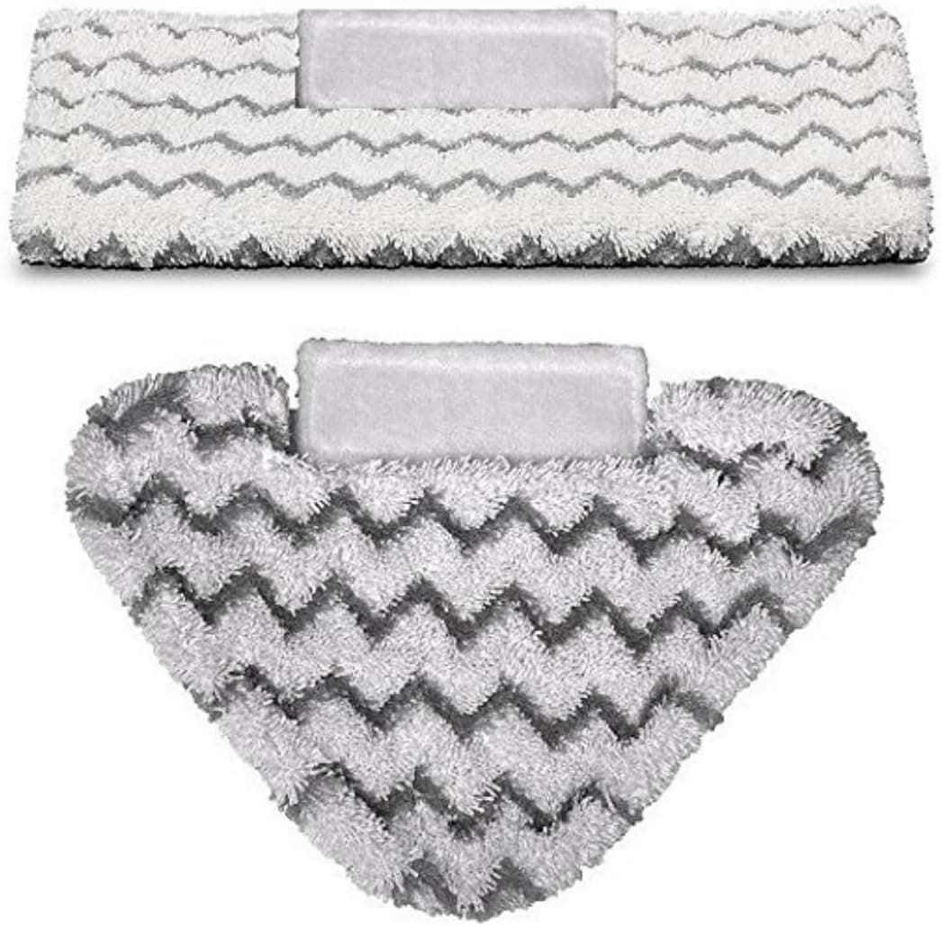 Prestee Touch-Free Microfiber Dirt Grip Washable Rectangle and Triangle Pad Dual-Pack Compatible with Shark Genius Steam Mops
