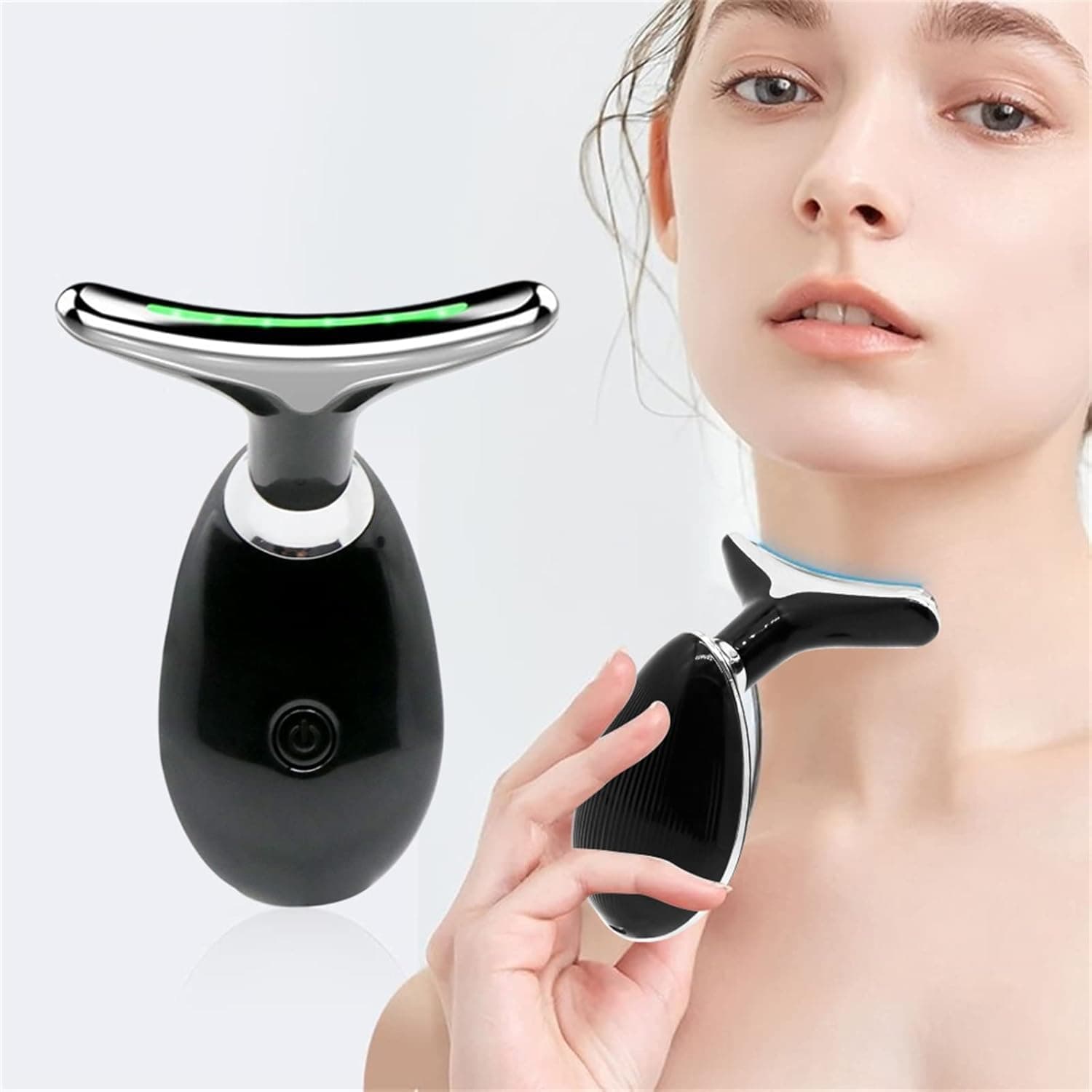 Face and Neck Massage kit, Beauty Tools for face and Neck, Double Chin Massager, Lift and Firm Sunken Skin for Skin Care (Black）