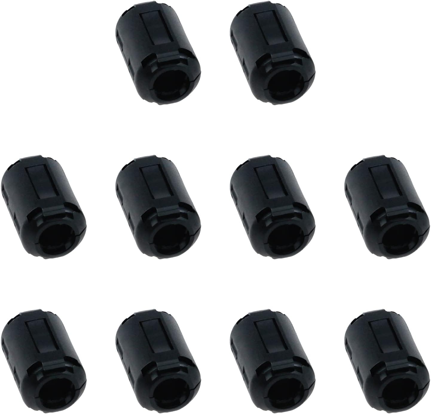 Quluxe 13mm Ferrites Ring Double Clip-on Ferrite Ring Core RFI EMI Noise Suppressor Cable Clip for Video Cable, Coax Cable, Power Cable, Black (Pack of 10)