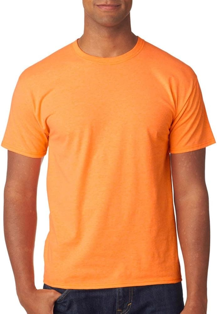 Hanes Adult X-Temp Unisex Blended Performance T-Shirt, Neon Orange Hthr, Medium