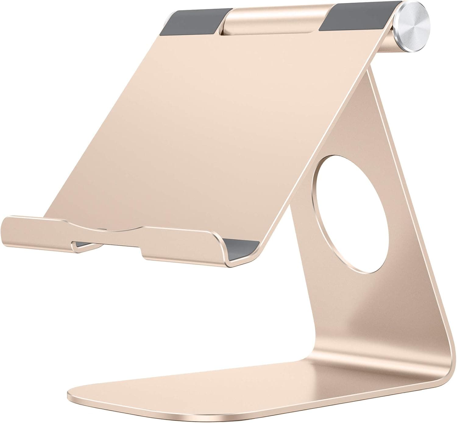 OMOTON Tablet Stand Holder Adjustable, T1 Desktop Aluminum Tablet Dock Cradle Compatible with iPad Air/Mini, iPad 10.2/9.7, iPad Pro 11/12.9, Samsung Tab and More, Gold
