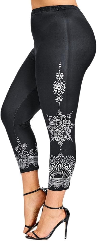 Women's Leggings Plus Size High Waisted Stretch Jersey Capri Yoga Pants Knee-Length Tight Judo Sweatpant