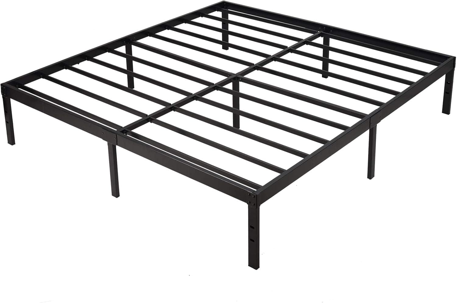 California King Platform Bed Frame- 14 Inch High Heavy Duty Strong Steel Mattress Foundation- Solid Sturdy Noise Free Bed Base- Easy Assemble/Non- Slip/Squeaky Free//No Box Spring Needed/Cal King