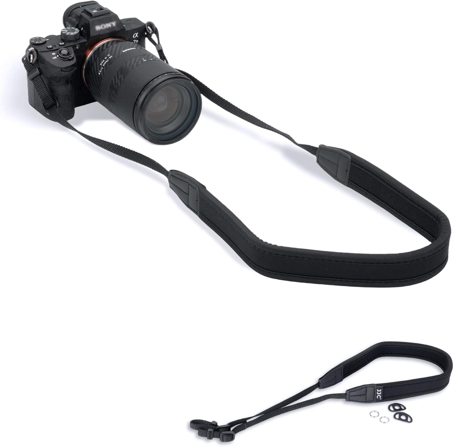 Mirrorless Camera Neck Strap Shoulder Belt for Sony ZV-E10 A7C A6600 A6500 A6400 A7 IV III A7R V IV A7S III A9 II Fujifilm X-T5 X-T4 X-T30 II Nikon Z30 Z50 Canon M50 M6 M5 Mark II -Black