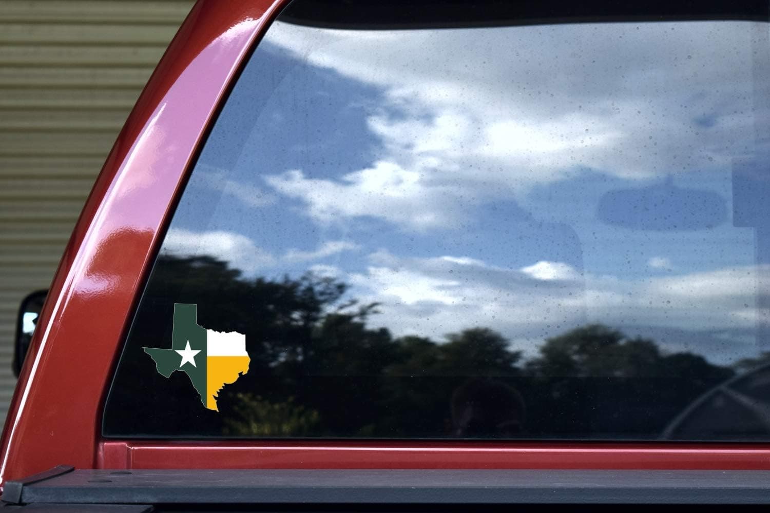 StickerTalk Green and Gold Die Cut Texas Flag Vinyl Sticker, 4 inches by 4 inches