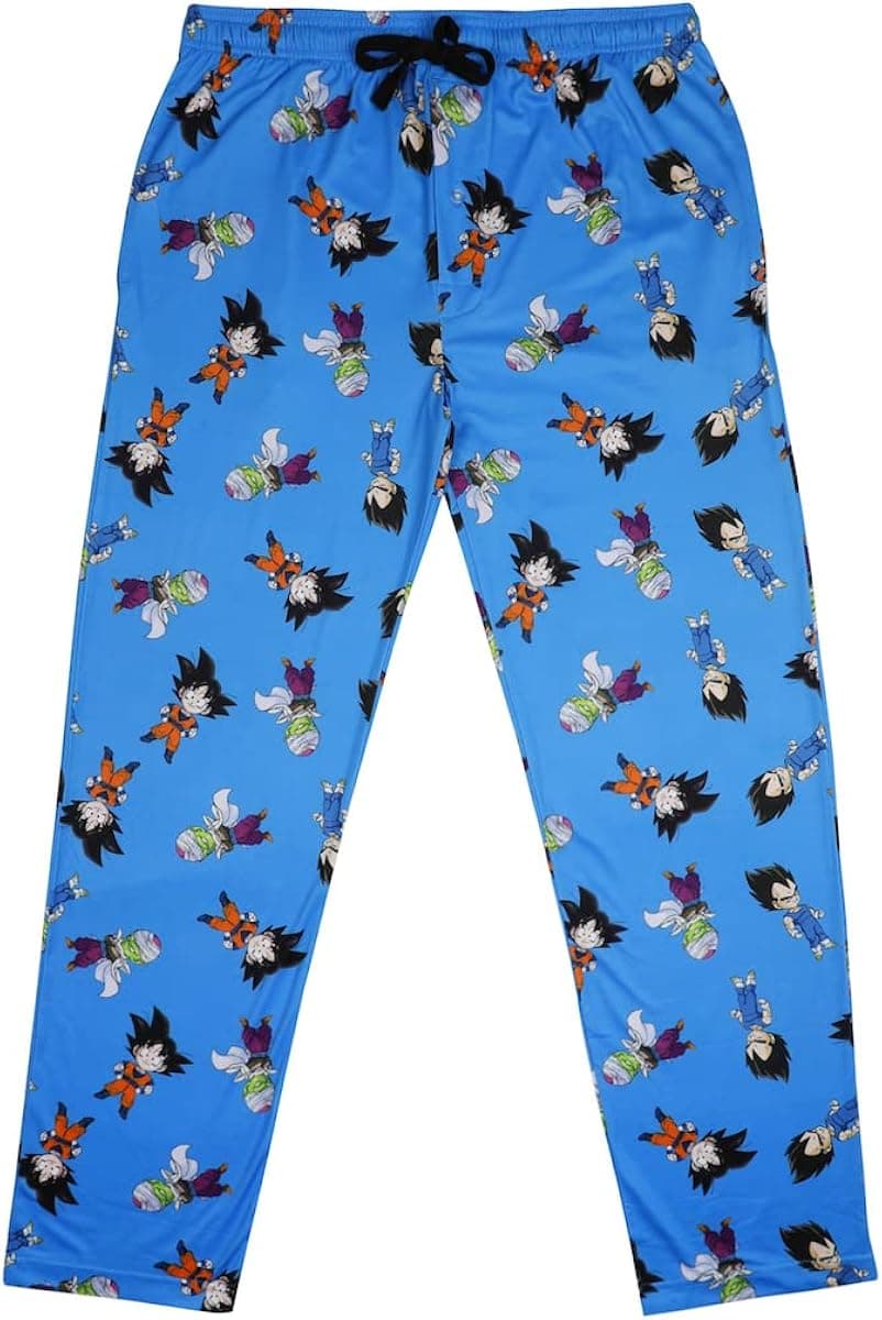 Dragon Ball Z Super Saiyan Heroes AOP Men’s Light Blue Sleep Pajama Pants