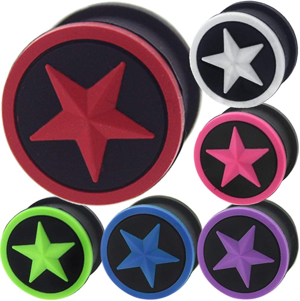 MoDTanOiz - Flesh tunnels Flexible Silicone Ear Gauge gauges Ears Plug Tunnel Earring Double Flare 4mm - 26mm (Pair)