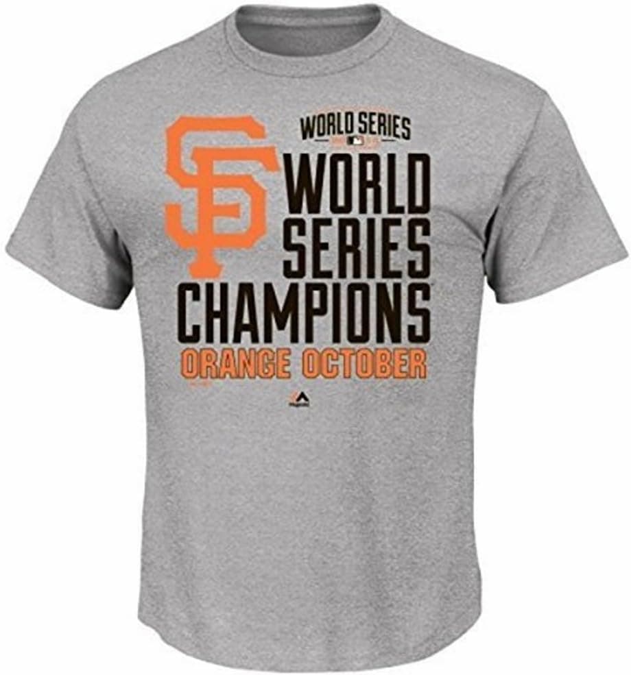 Majestic San Francisco Giants 2014 World Series Champions Locker Room Heathered Grey Shirt