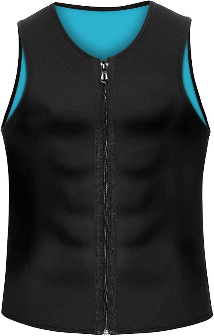 VENAS Men Sauna Sweat Vest Waist Trainer Hot Neoprene Sauna Suit Corset Body Shaper Zipper Tank Top Workout Shirt